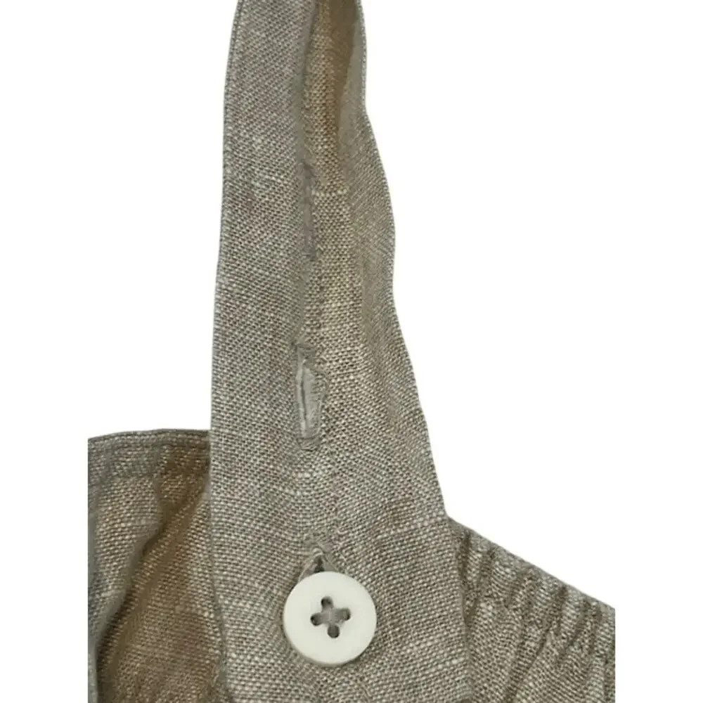 Quince-100% European Linen Square Neck Jumpsuit in Flax SZ(S)